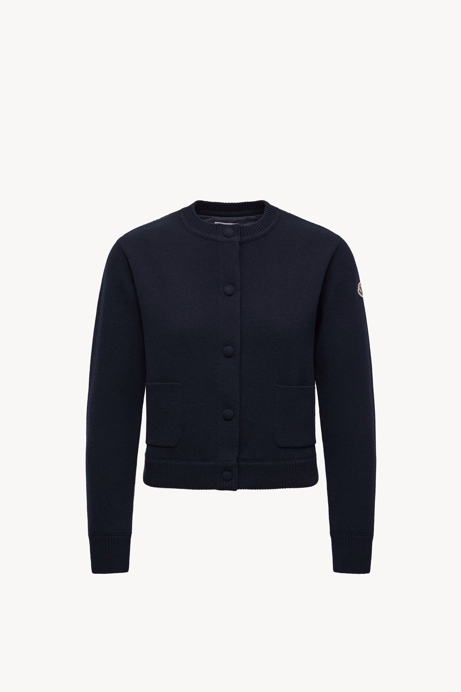 Padded Wool Cardigan Women Navy Blue Moncler 2